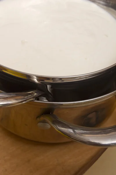 Mascarpone sajt otthon főzés — Stock Fotó