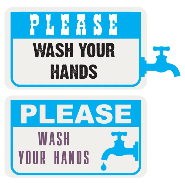 Lütfen ellerinizi yıkayın — Stok Vektör