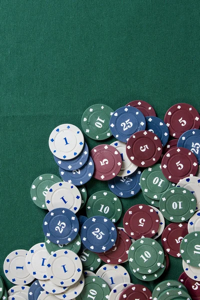 Casino gambling chips with copy space — Stock Photo, Image