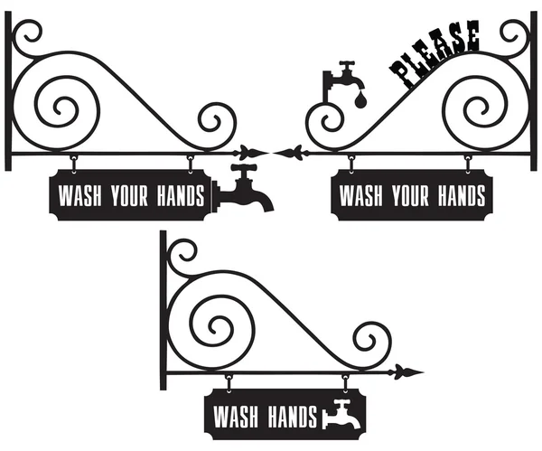 Вуличний знак мийте руки — стоковий вектор