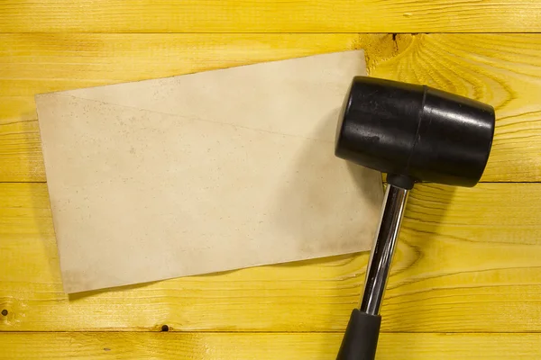 Black rubber mallet — Stock Photo, Image