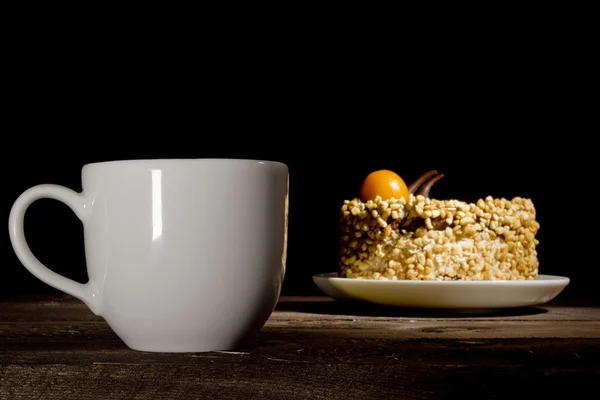 Kopje koffie en cake — Stockfoto