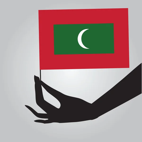 Hand with flag Maldives — Stock Vector