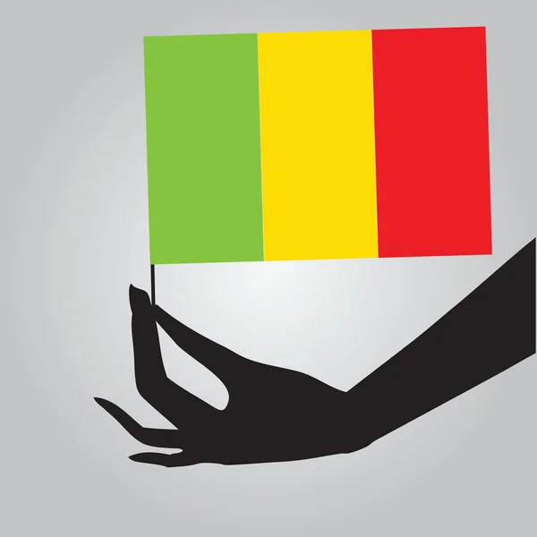 Hand med flagga Mali — Stock vektor