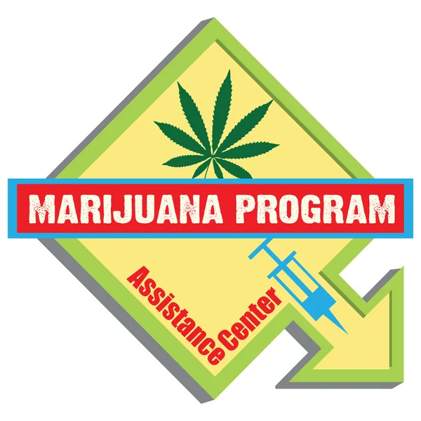 Marijuana Program drug addiction — Stock Vector