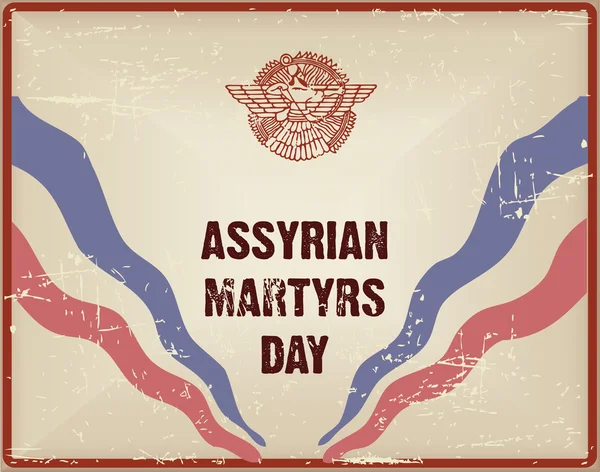 Old vintage card Assyrian Martyrs Day — Stock Vector
