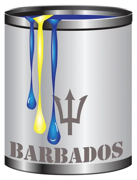 Verf kleur van het afstemmen van de vlag van Barbados — Stockvector