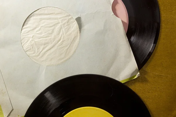 Vintage vinyl records and envelope — Stock Photo, Image