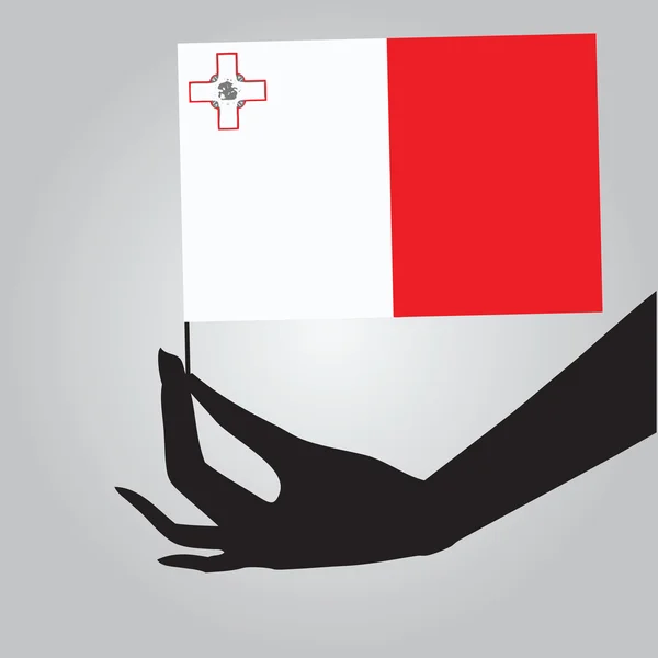 Hand with flag Malta — Stock Vector