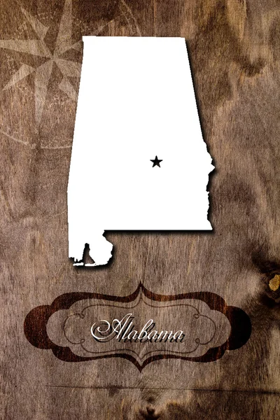 Cartel vintage para el estado de Alabama — Foto de Stock