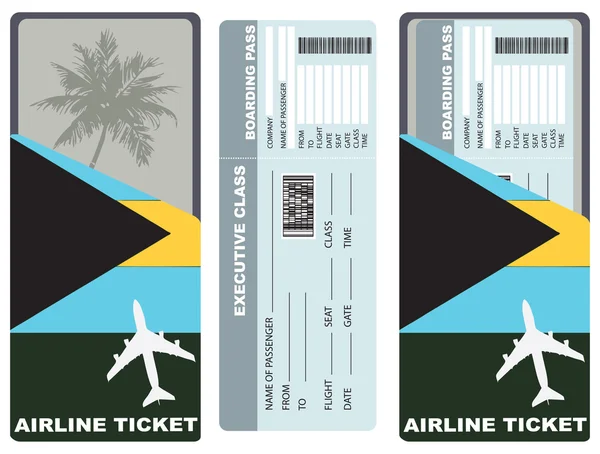 Billete para pasajeros que viajan a Bahamas — Vector de stock