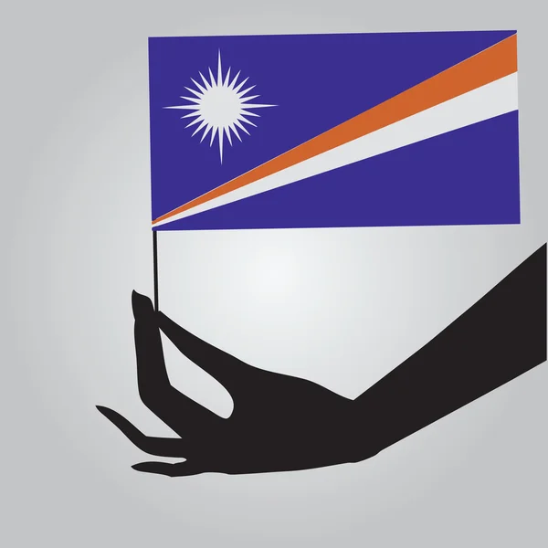 Hand with flag Marshall Islands — Stock Vector