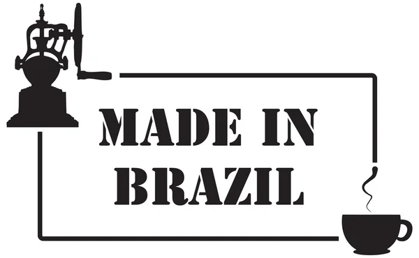 Печатный отпечаток для кофейной промышленности, Сделано в Бразилии — стоковый вектор