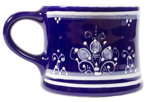 Modrý keramický pohár — Stock fotografie