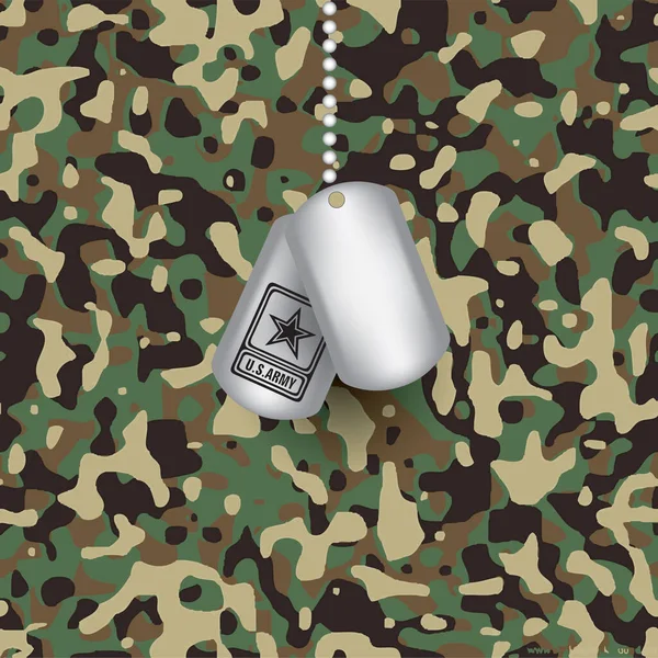 Tecido Camuflagem Exército Etiqueta Militar Com Símbolo Exército Dos Eua — Vetor de Stock