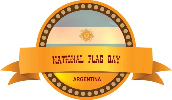 Etiqueta Emblema Redondo Para Evento Día Nacional Bandera Argentina — Archivo Imágenes Vectoriales