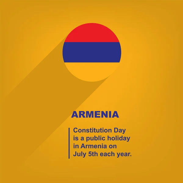 Festa Nazionale Armenia Giorno Costituzione Manifesto Evento — Vettoriale Stock
