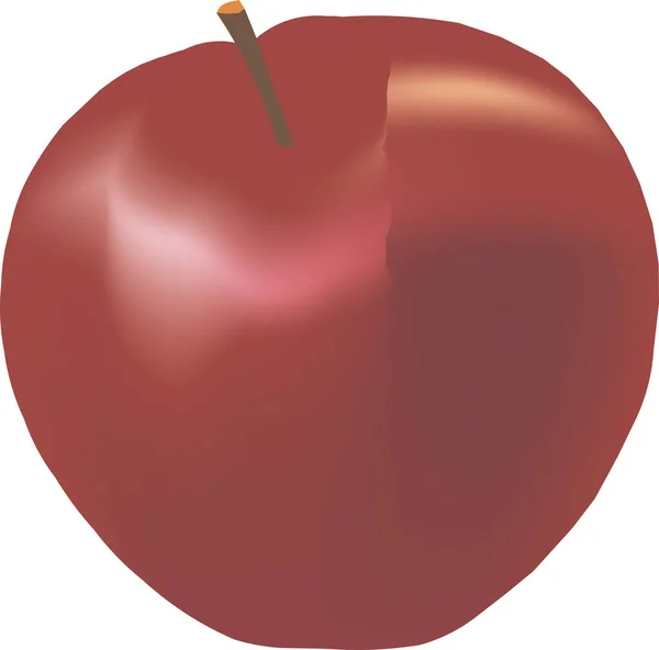 Červené Jablko Bílém Pozadí Vektorový Obrázek — Stockový vektor