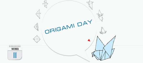 Vykort För Evenemang November Dag Origami Dag — Stock vektor