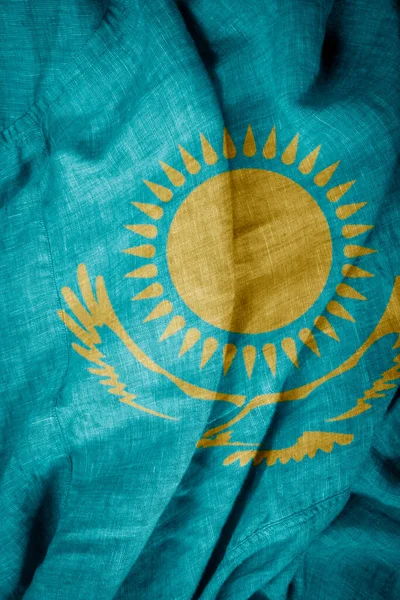 Bandeira Estado Tecido Grosso Cazaquistão — Fotografia de Stock