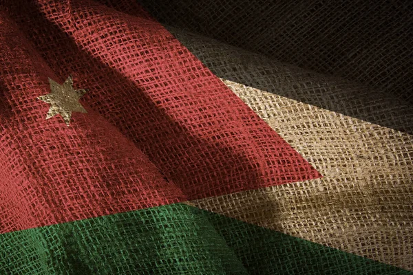 Die Staatsflagge Aus Grobem Stoff Jordanien — Stockfoto