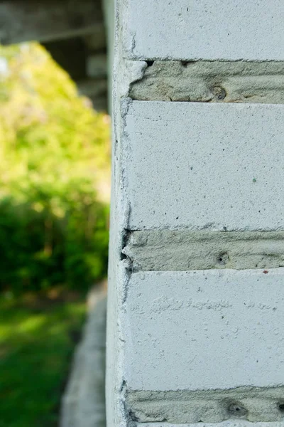 Brick Corner House Outdoors Close — Stock Photo, Image