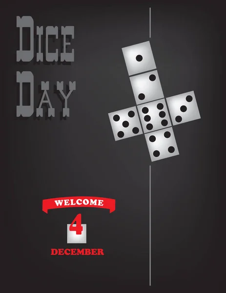Αφίσα Για Την Εκδήλωση Τον Δεκέμβριο Του Dice Day Εικονογράφηση — Διανυσματικό Αρχείο