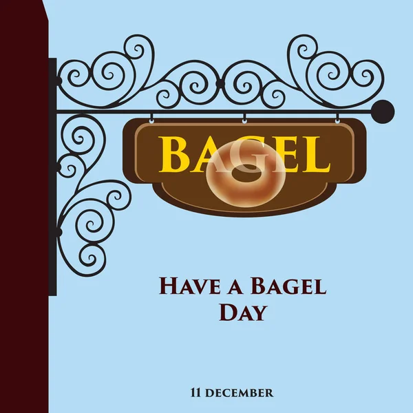 Cartel Callejero Bagel Hasta Fecha Tener Día Bagel — Archivo Imágenes Vectoriales