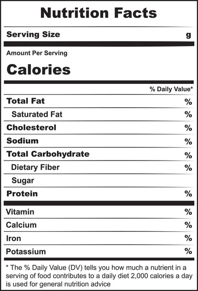 Label Dasar Dengan Informasi Tentang Nutrisi Keju - Stok Vektor