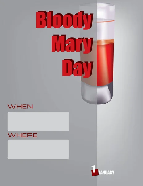 Zaproszenie Krwawą Mary Day Zaproszenie Wskazuje Godzinę Miejsce Wydarzenia — Wektor stockowy