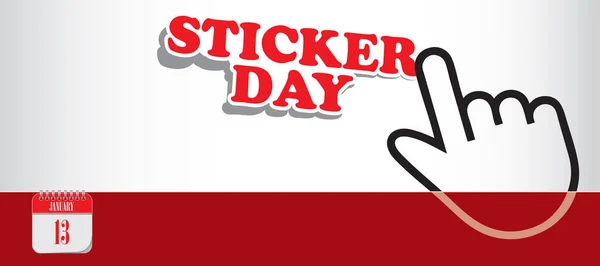 Een Viering Van Een Eenvoudig Item Sticker Day Vectorillustratie — Stockvector