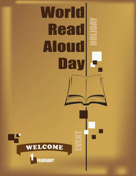 Únorová Dovolená Vzdělávání World Read Aloud Day — Stockový vektor