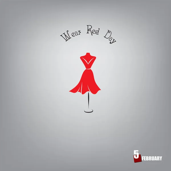 Affiche Portez Journée Rouge Jour Robe Cocktail Rouge — Image vectorielle