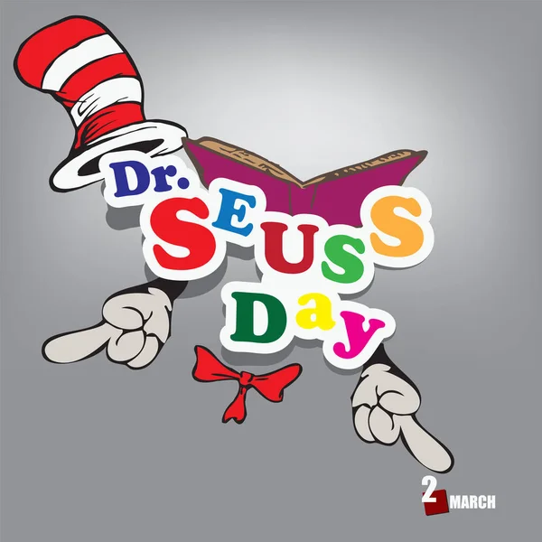 Календарна Подія Відзначається Березні День Доктора Сьюза — стоковий вектор