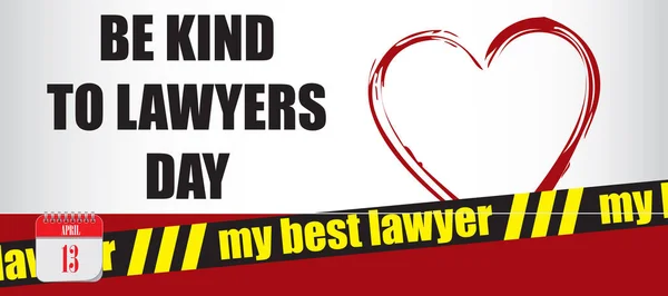 Karta Pro Událost Duben Den Kind Lawyers Day — Stockový vektor