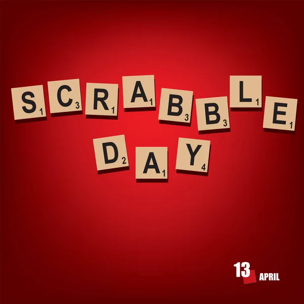 Evento Calendário Comemorado Abril Scrabble Day —  Vetores de Stock