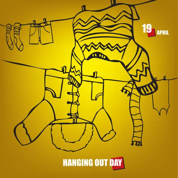 Événement Calendrier Est Célébré Avril Hanging Out Day — Image vectorielle