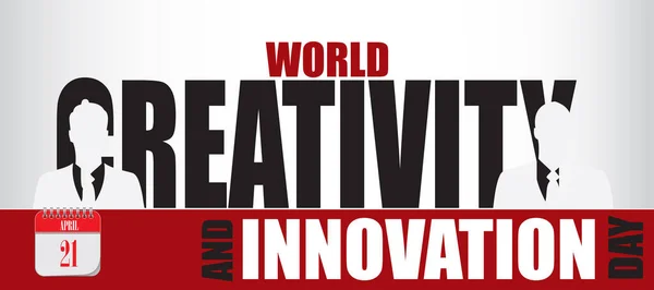 イベントのカード4月の日 World Creativity Innovation Day — ストックベクタ