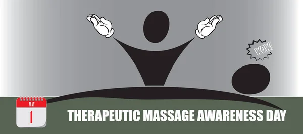 Card Event May Day Therapeutic Massage Awareness Day — ストックベクタ