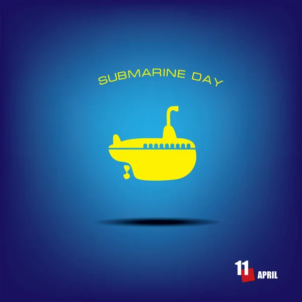 Evento Del Calendario Celebra Aprile Poster Submarine Day — Vettoriale Stock