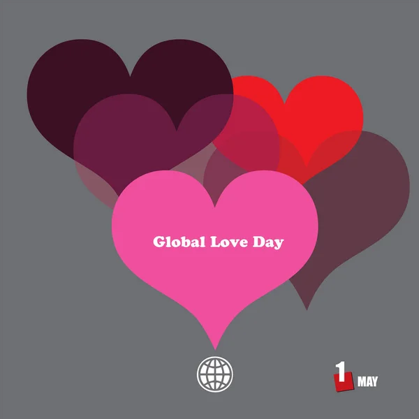 Het Kalenderevenement Wordt Gevierd April Global Love Day — Stockvector