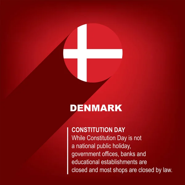 Fête Constitution Danemark Célébrée Juin — Image vectorielle