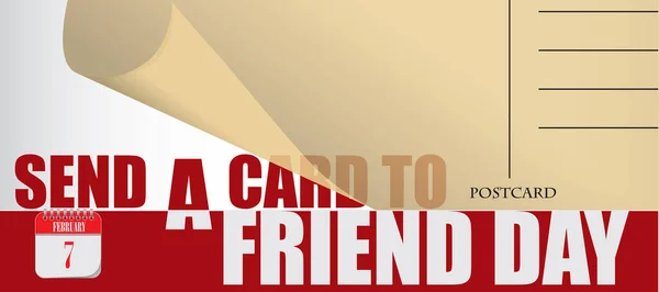 Post Card Event Luty Wyślij Kartkę Dnia Przyjaciela — Wektor stockowy