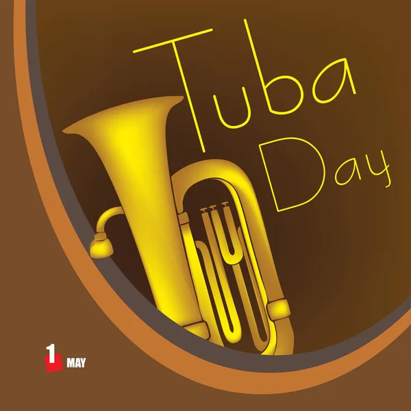 Μια Εορταστική Εκδήλωση Που Γιορτάστηκε Τον Μάιο Tuba Day — Διανυσματικό Αρχείο