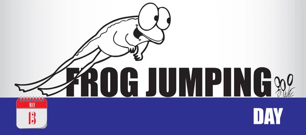 Carte Pour Événement Mai Jour Frog Jumping Day — Image vectorielle