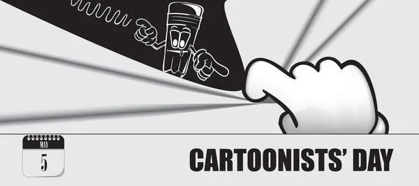 Kort För Händelse Kan Dag Cartoonists Day — Stock vektor