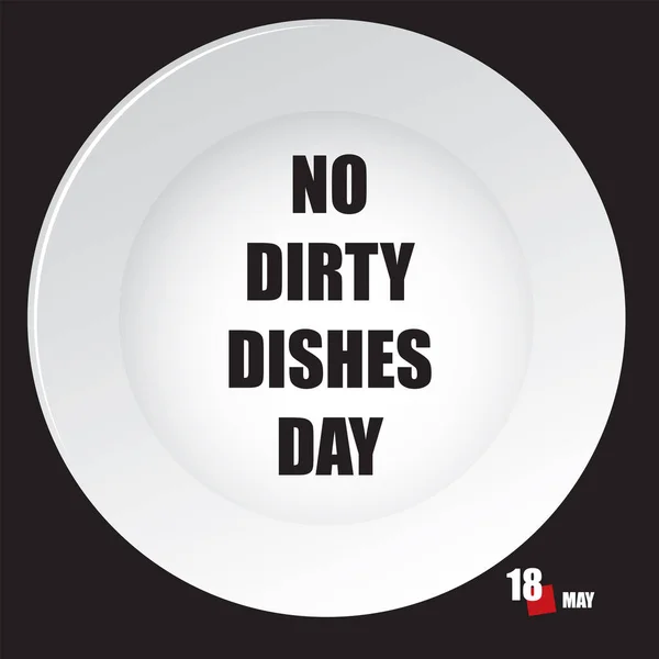 Εκδήλωση Του Ημερολογίου Γιορτάζεται Τον Μάιο Dirty Dishes Day — Διανυσματικό Αρχείο