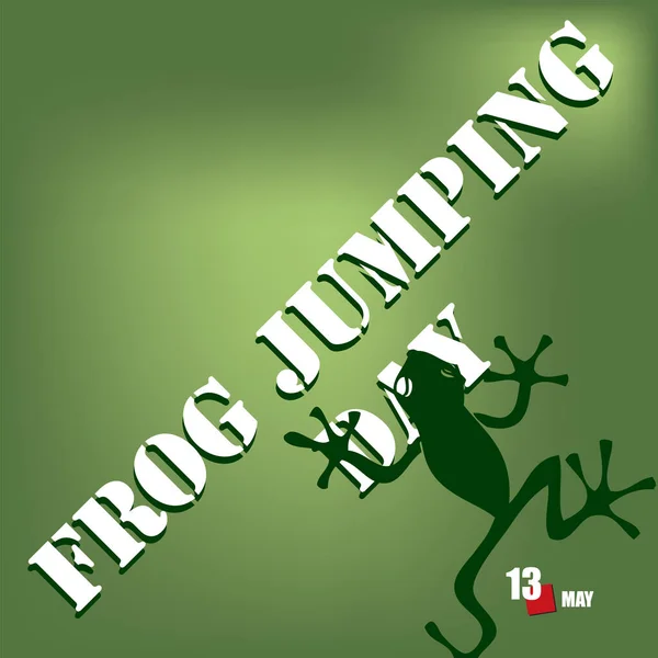 Evento Del Calendario Celebra Mayo Frog Jumping Day — Vector de stock