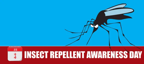 Card Event June Day Insect Repellent Awareness Day Information — Vector de stock