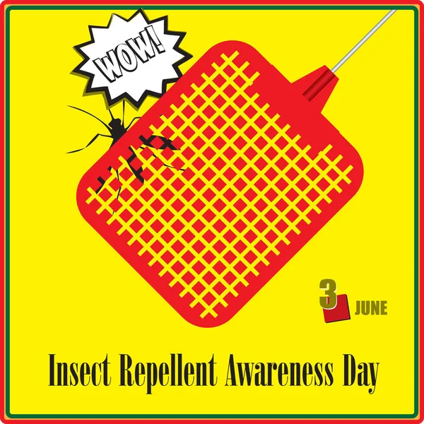 Calendar Event Celebrated June Insect Repellent Awareness Day — Stock Vector